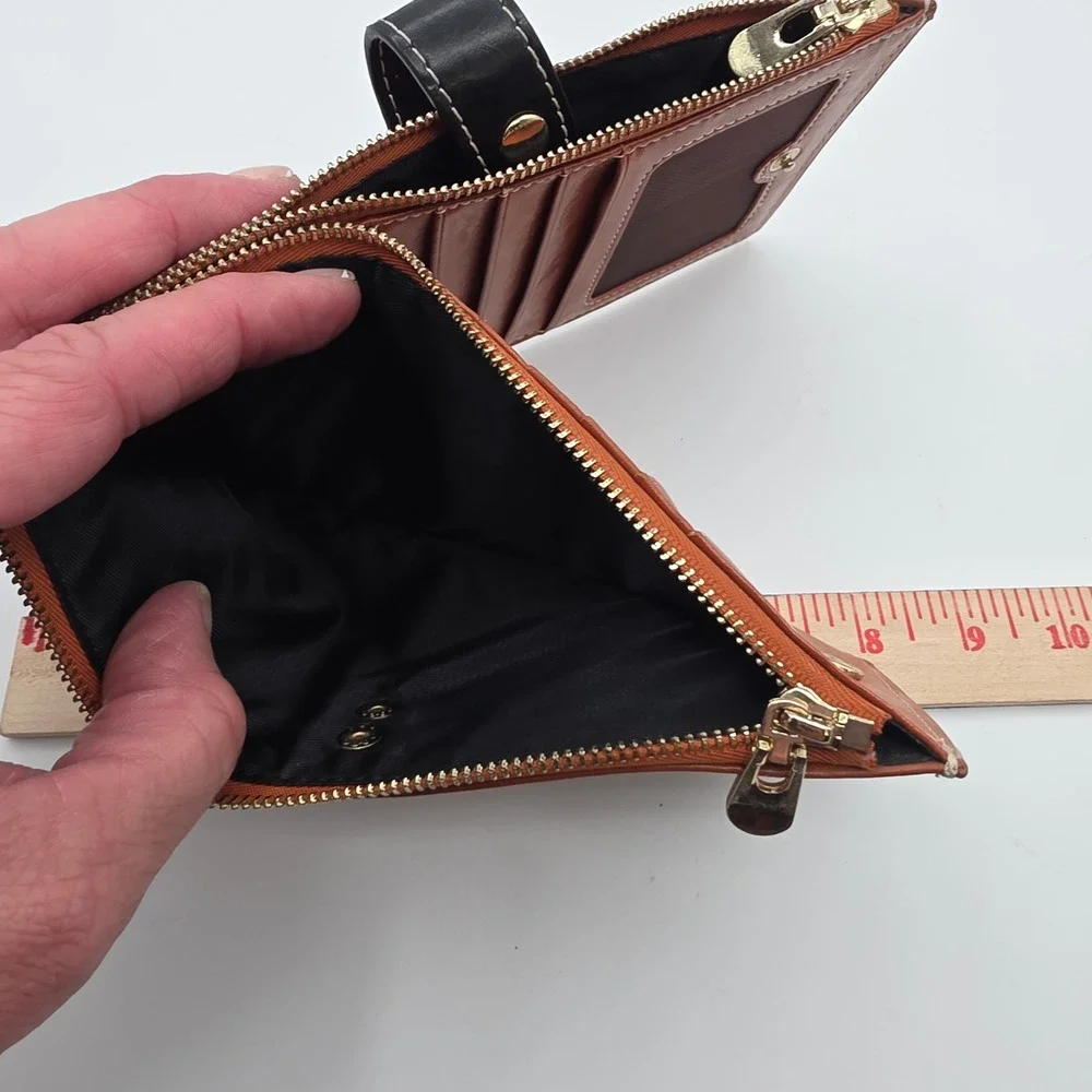 Andoilt Bifold Clutch Wallet Womens OS Brown RFID Blocking‎ Feature Leather Slim